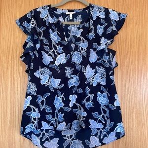 Joie- Navy Floral Blouse